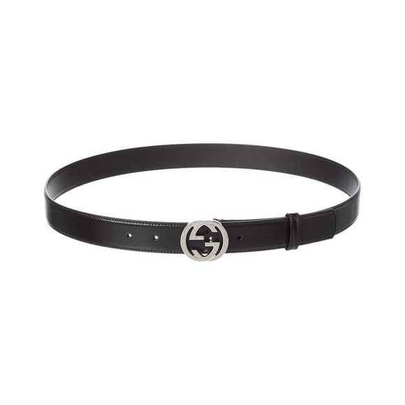 Gucci Interlocking G Leather Belt, Black - Picture 1 of 3